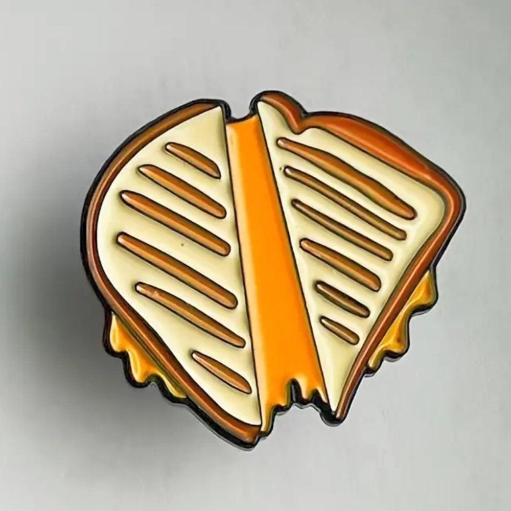 3/$25 Grilled Cheese Sandwich Unisex Pin Badge Brooch Cheese Toast Sandwich